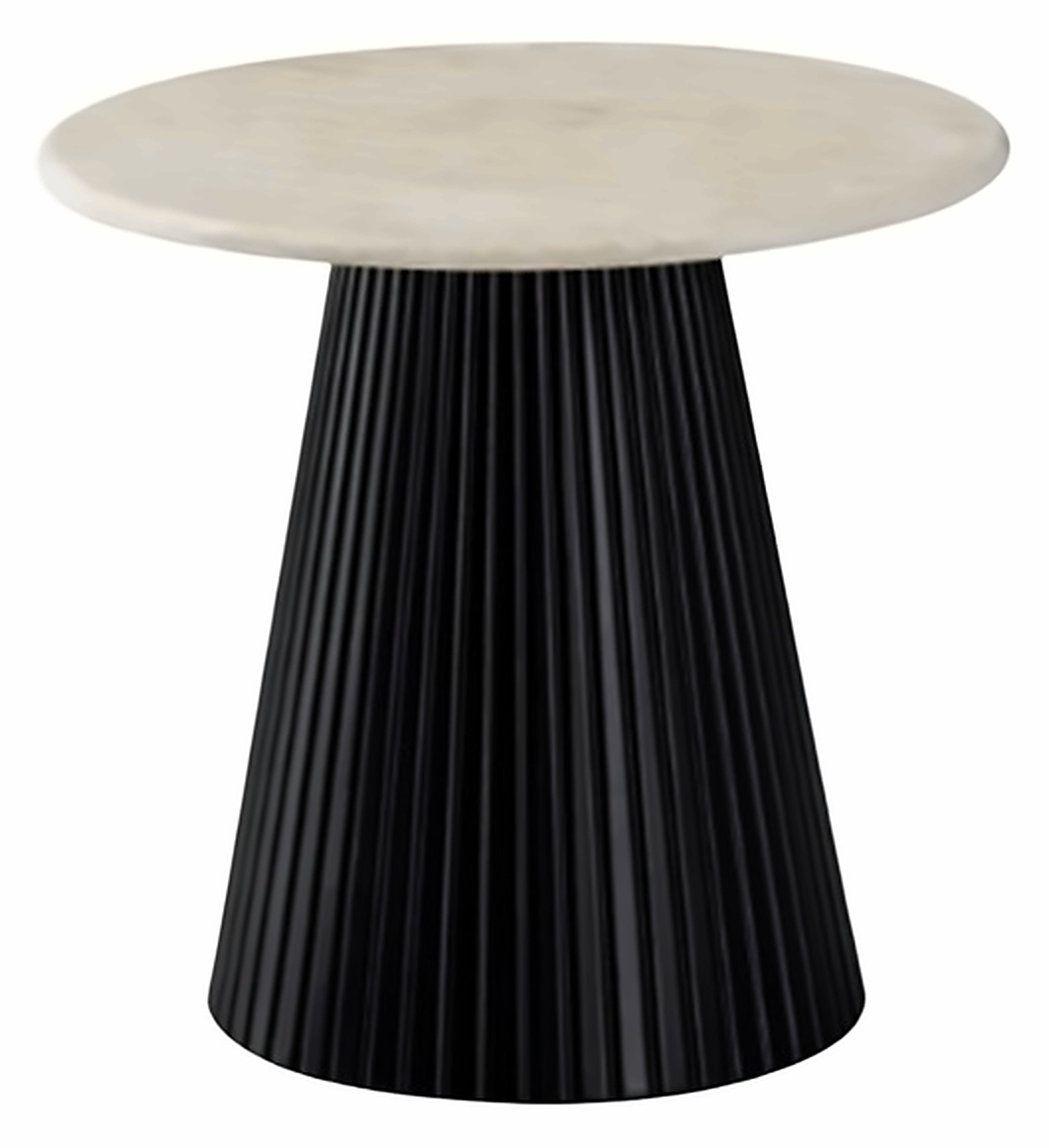 Beistelltisch Kimberly Ø 55 cm, Marmor-Optik, Gestell Schwarz – Ansicht 1