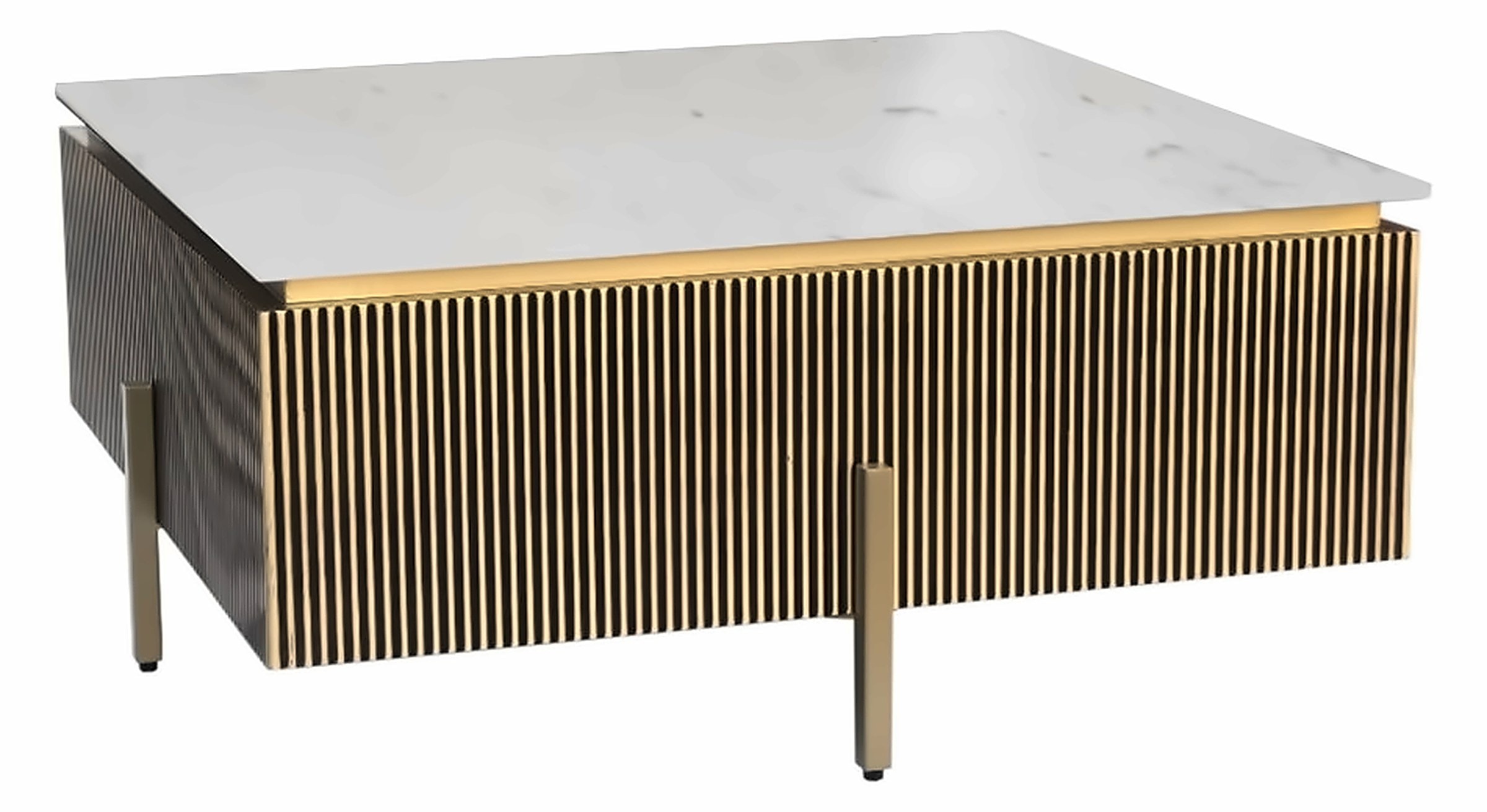 Couchtisch Allure 100 × 100 cm, Gestell Gold – Ansicht 1