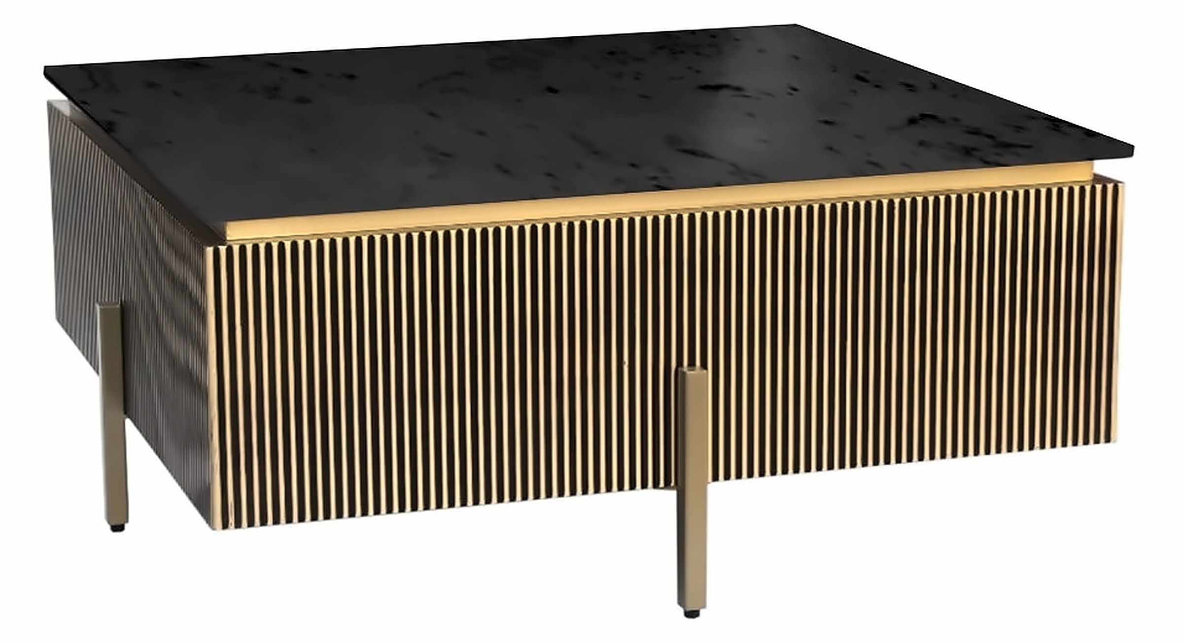 Couchtisch Allure 100 × 100 cm, Gestell Gold – Ansicht 2