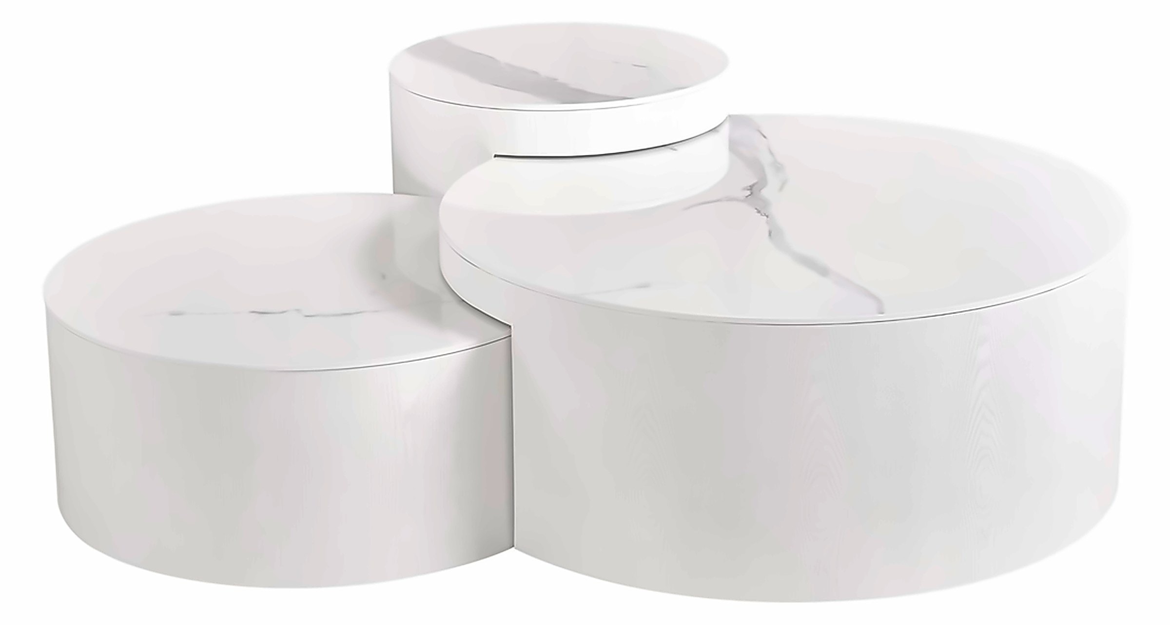 Couchtisch Aqua Clover, Keramik Weiß – Ansicht 1