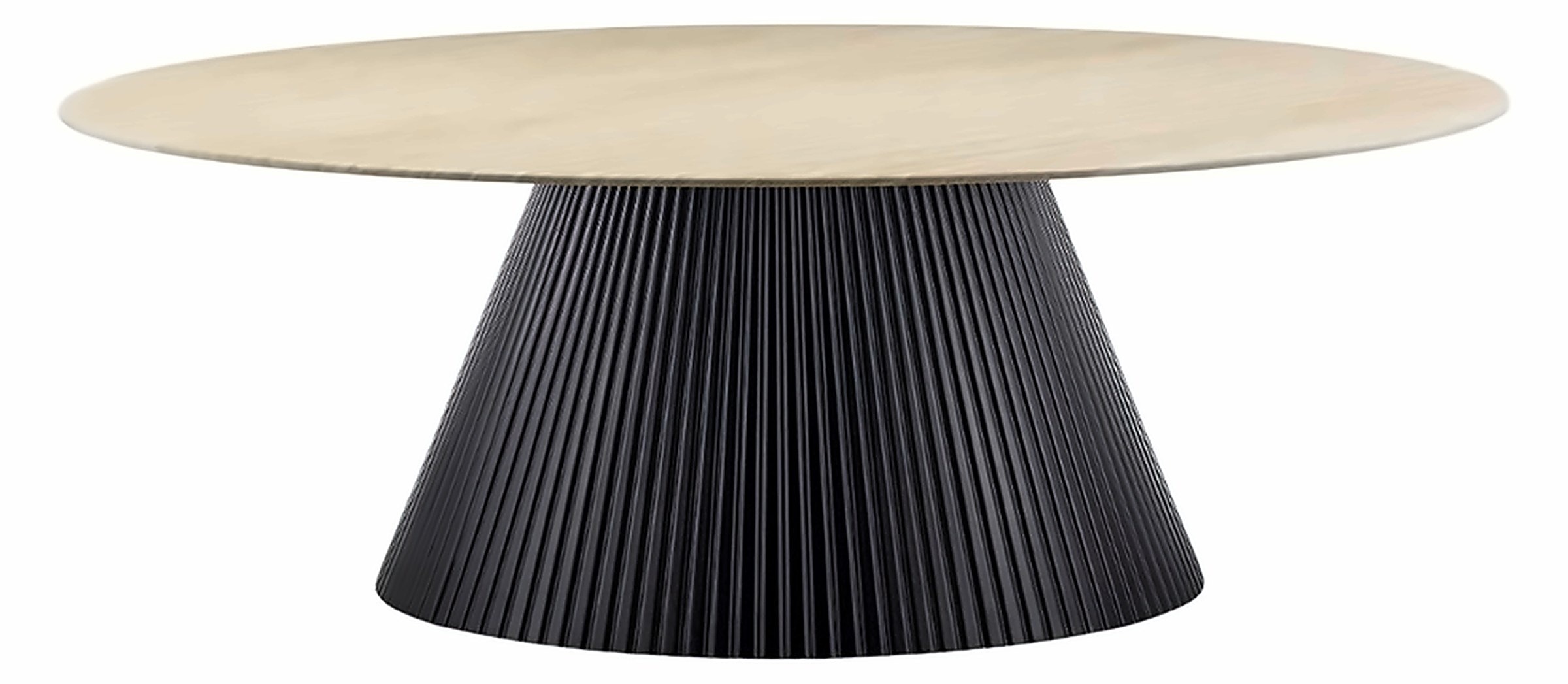 Couchtisch Kimberly Ø 110 cm, Marmor-Optik, Gestell Schwarz – Ansicht 1