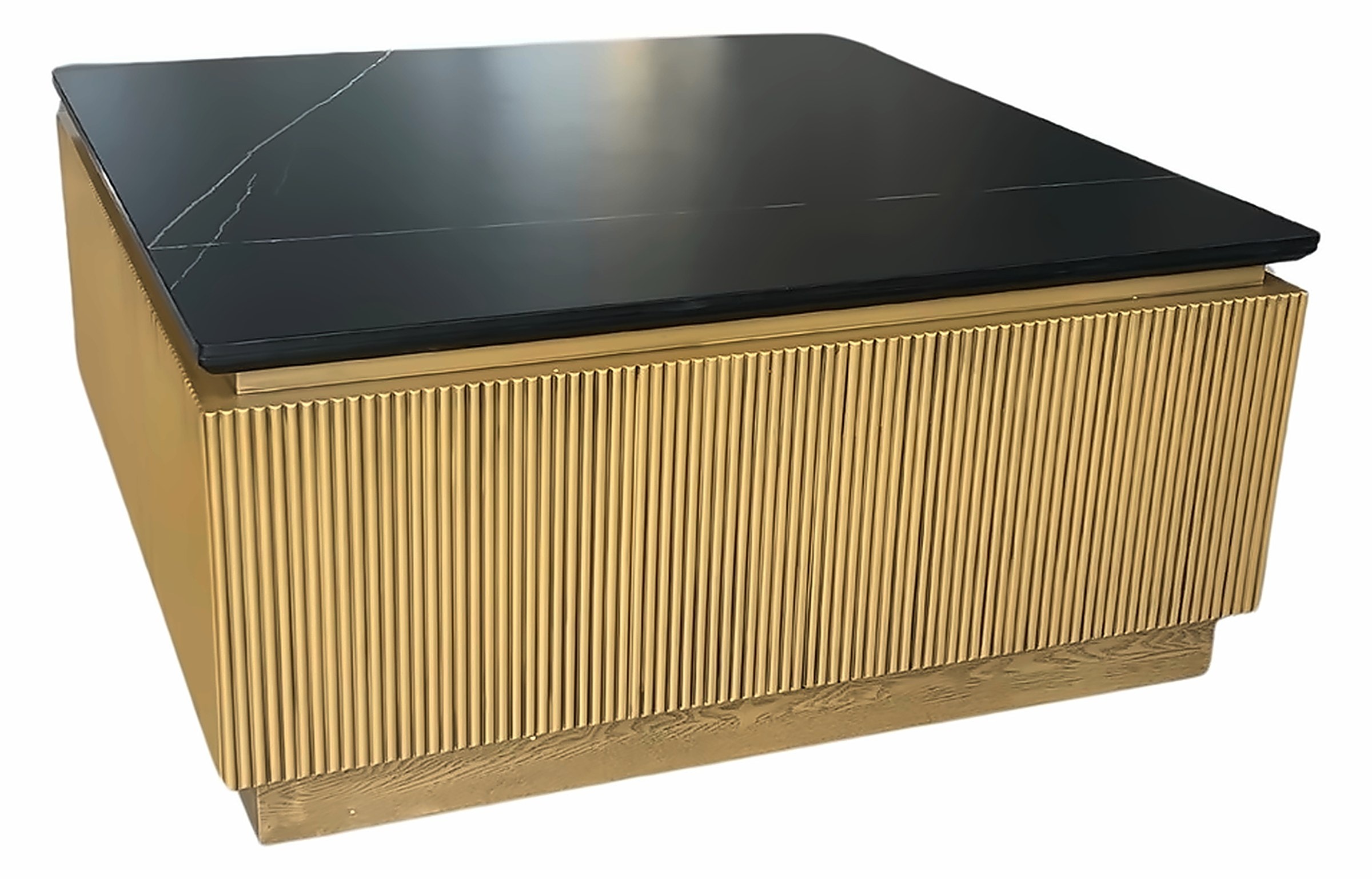 Couchtisch Loqum 100 × 100 cm, Keramik Schwarz – Ansicht 1