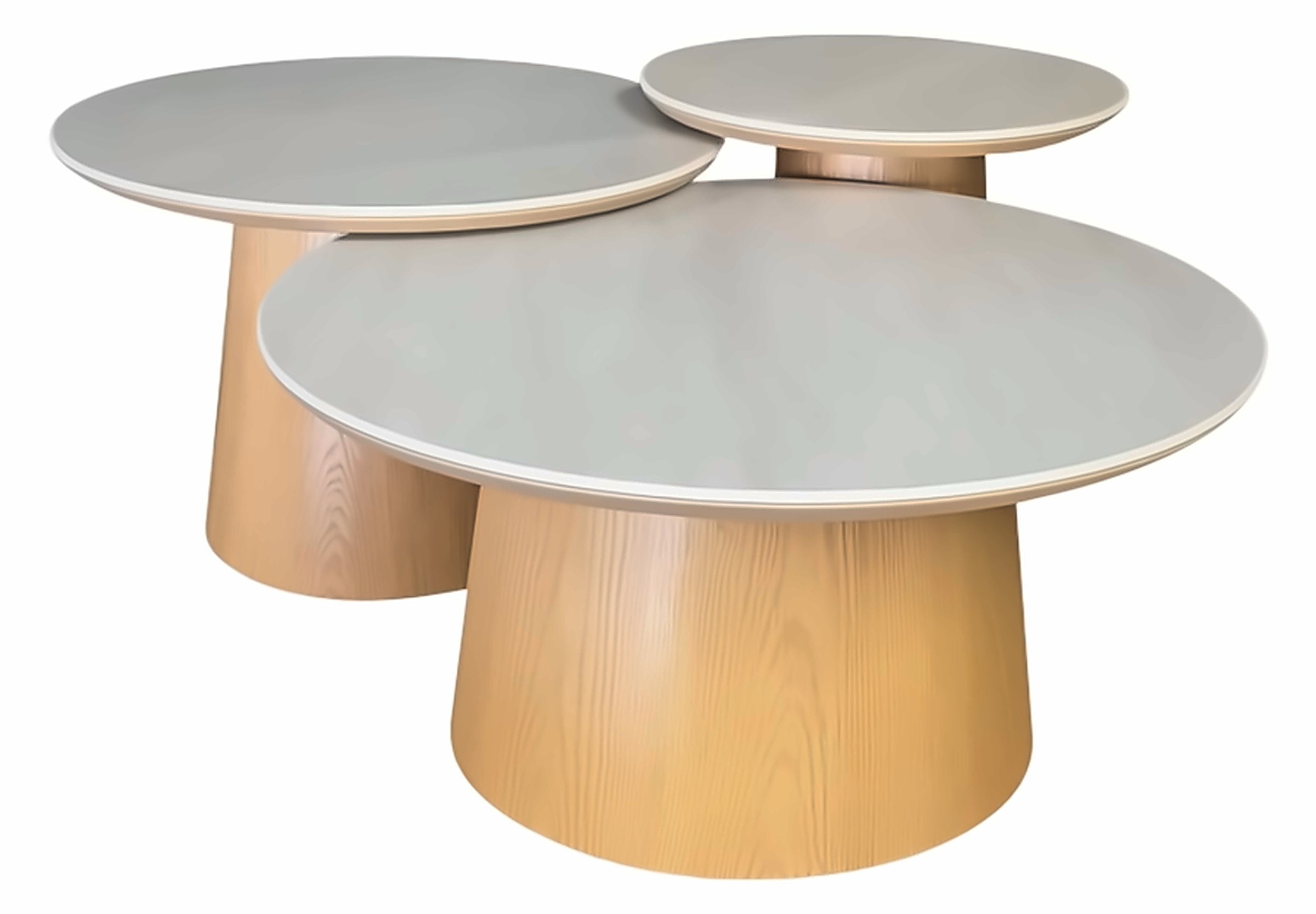 Couchtisch Nova Fungo, Keramik Weiß, Gestell Milchweiß – Ansicht 1