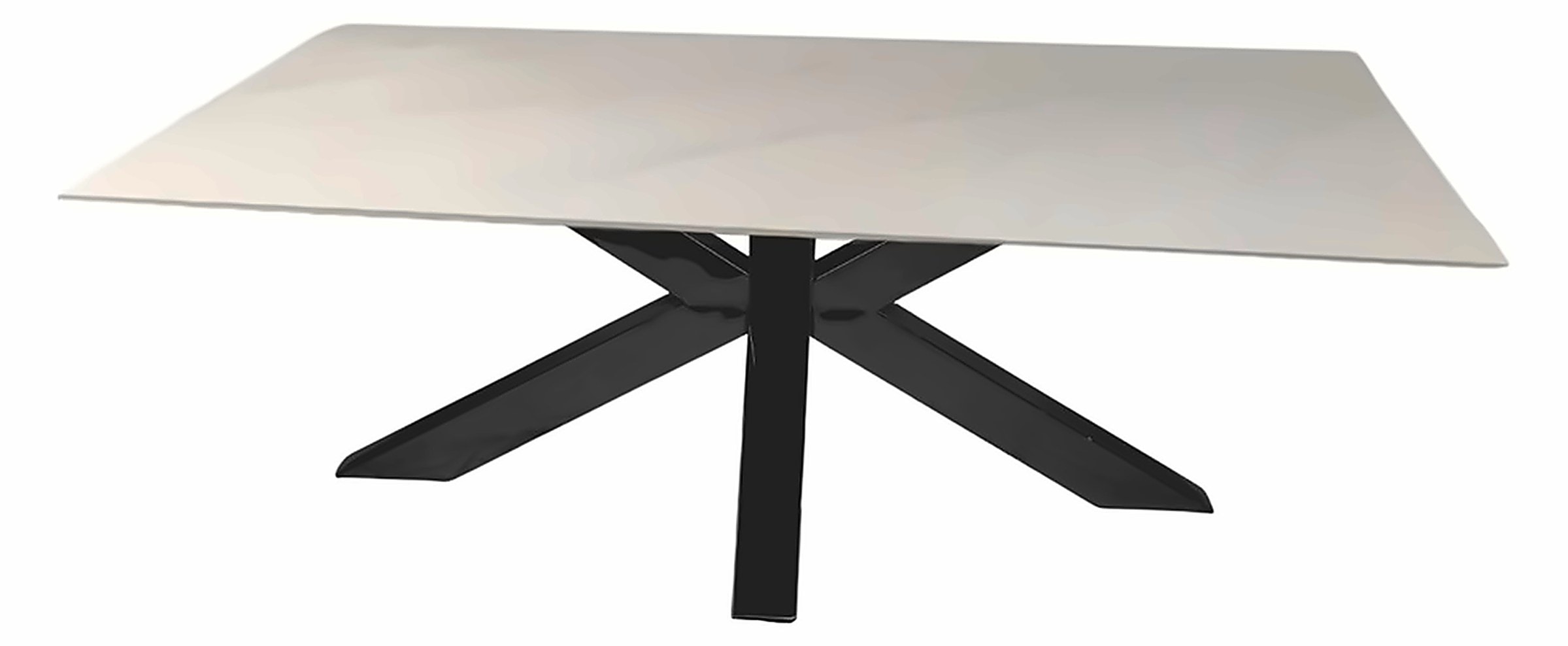 Couchtisch Octopus 130 × 70 cm, Sinterstein Weiß, Gestell Schwarz – Ansicht 1