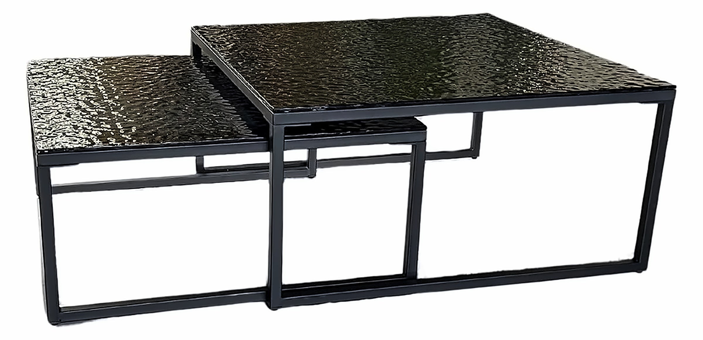 Couchtisch Sasy, Glas, Gestell Schwarz – Ansicht 1