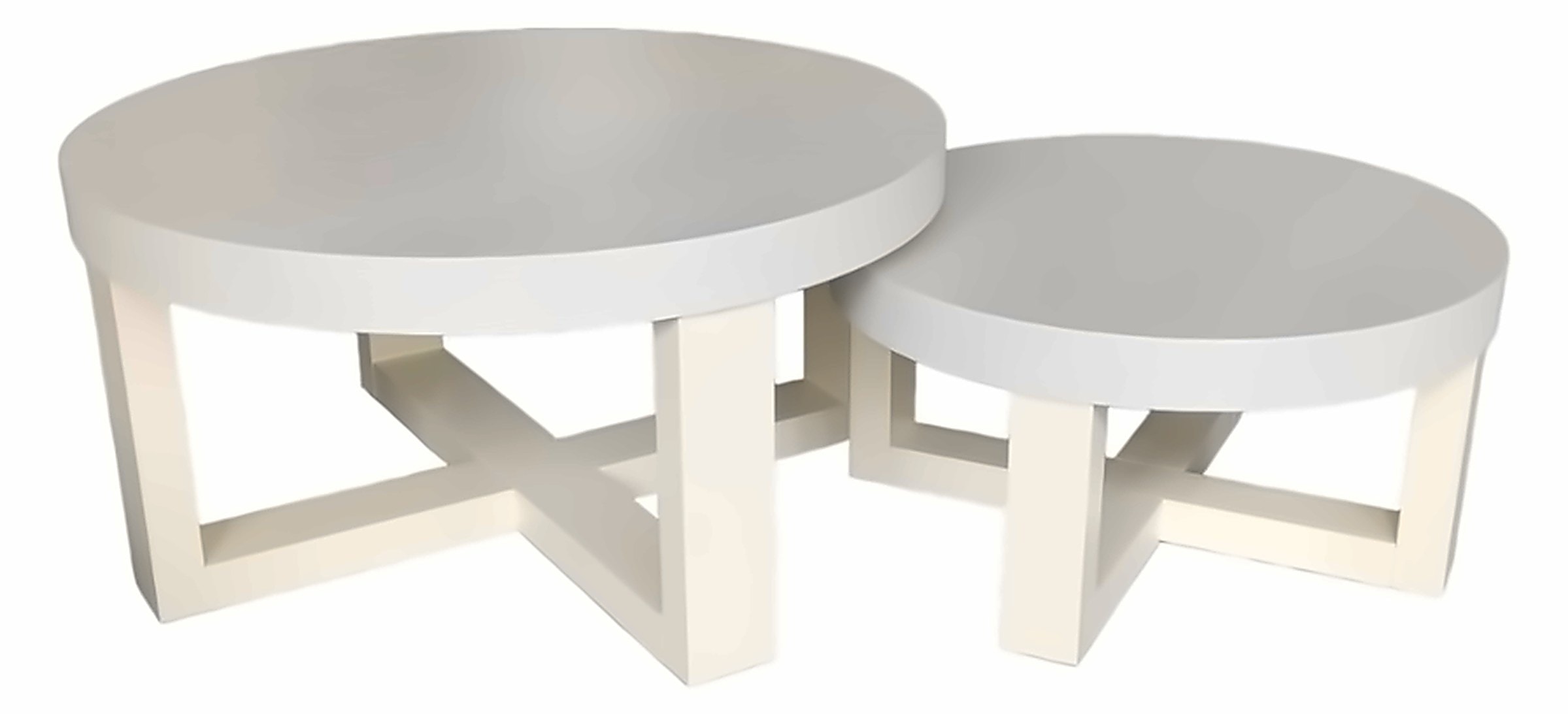 Couchtisch-Set Galaxy, 2 Tische, Furnier Creme – Ansicht 1