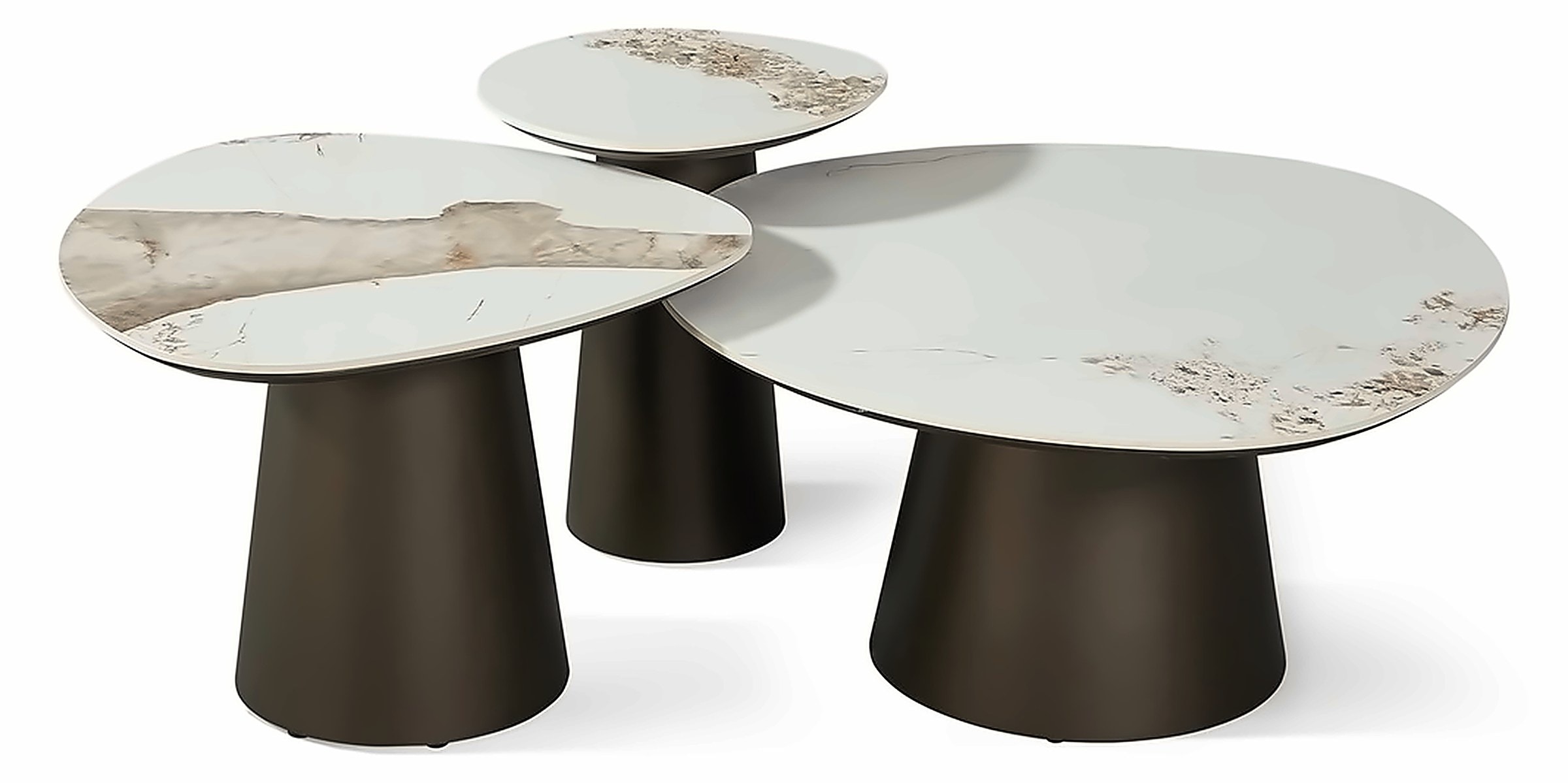 Couchtisch-Set Pandora, 3 Tische, Keramik – Ansicht 1