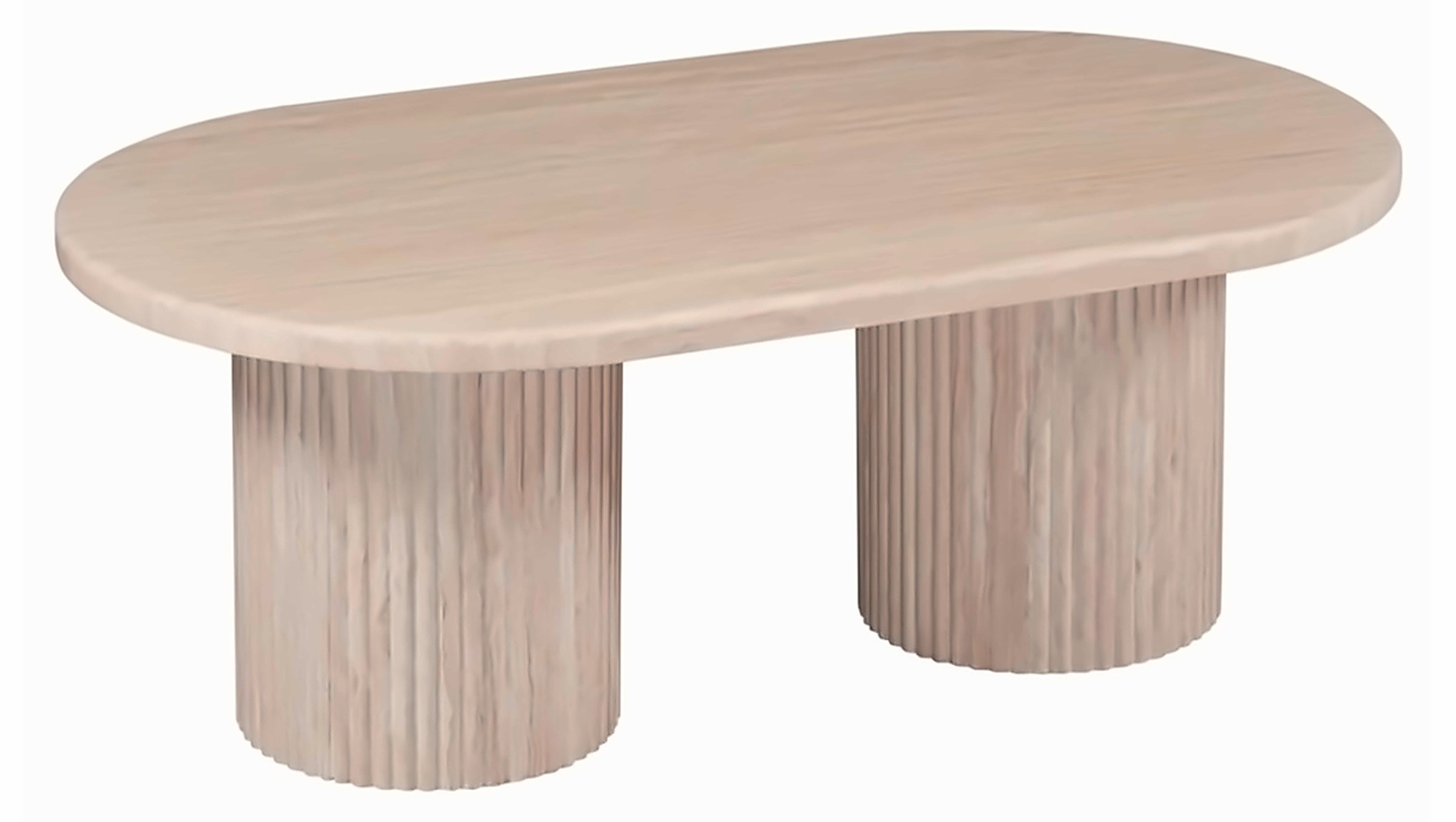 Couchtisch Taksim oval 130 × 70 cm, Marmor-Optik – Ansicht 1