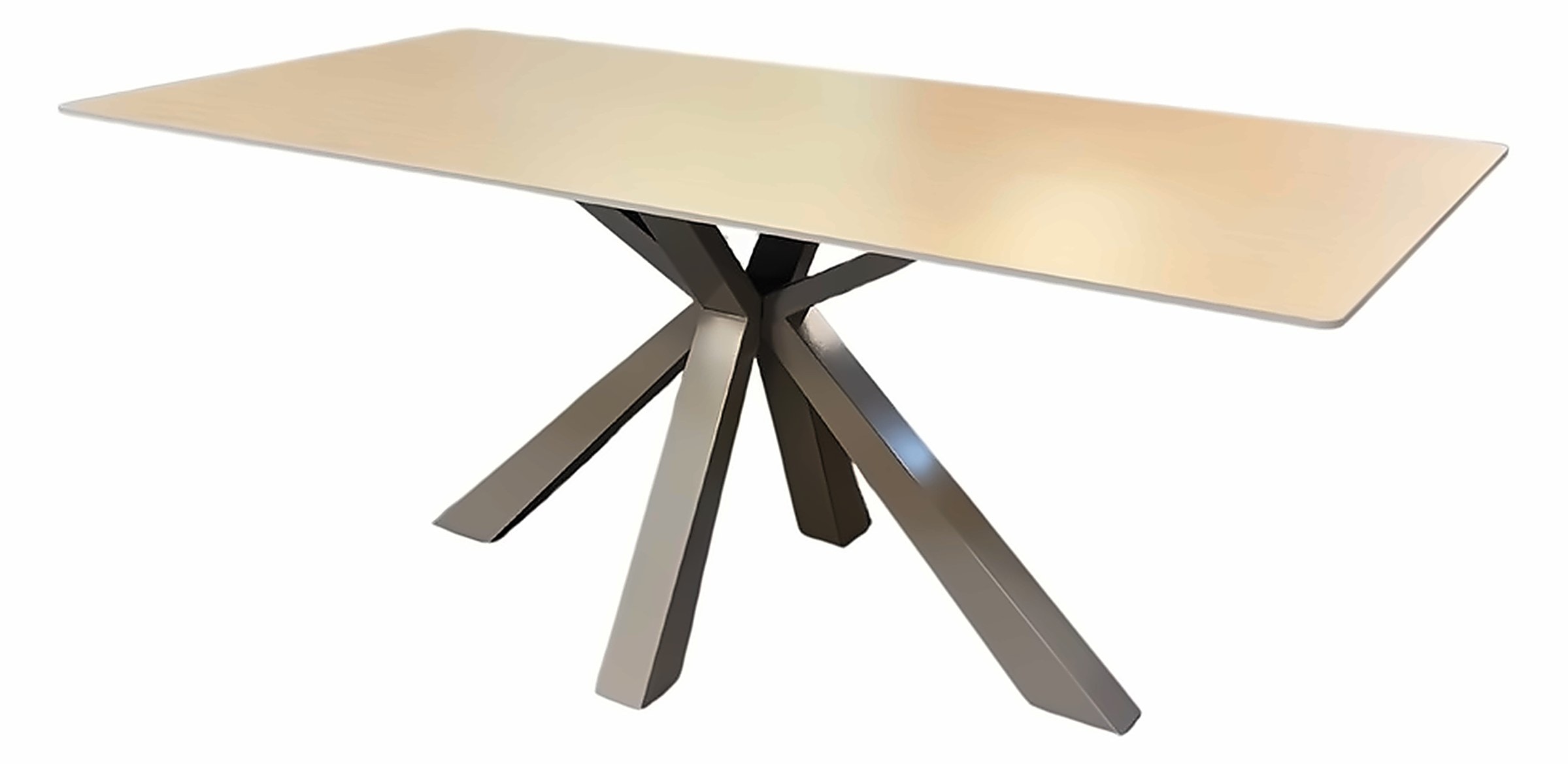 Esstisch Octopus 180 × 90 cm, Keramik Beige, Gestell Sand – Ansicht 1