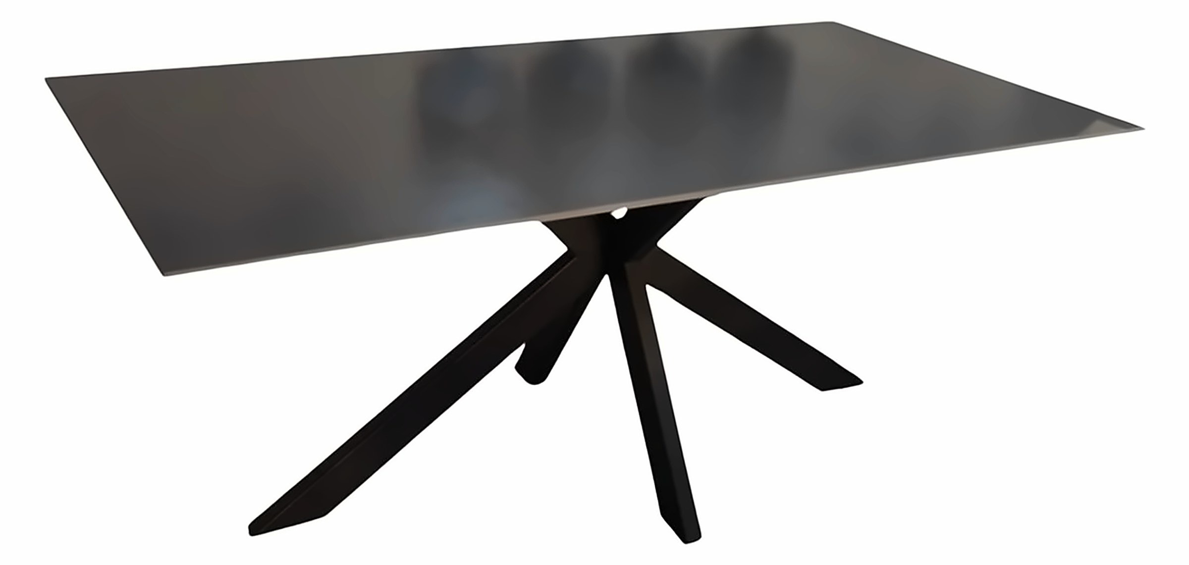 Esstisch Octopus 180 × 90 cm, Sinterstein Grau, Gestell Schwarz – Ansicht 1