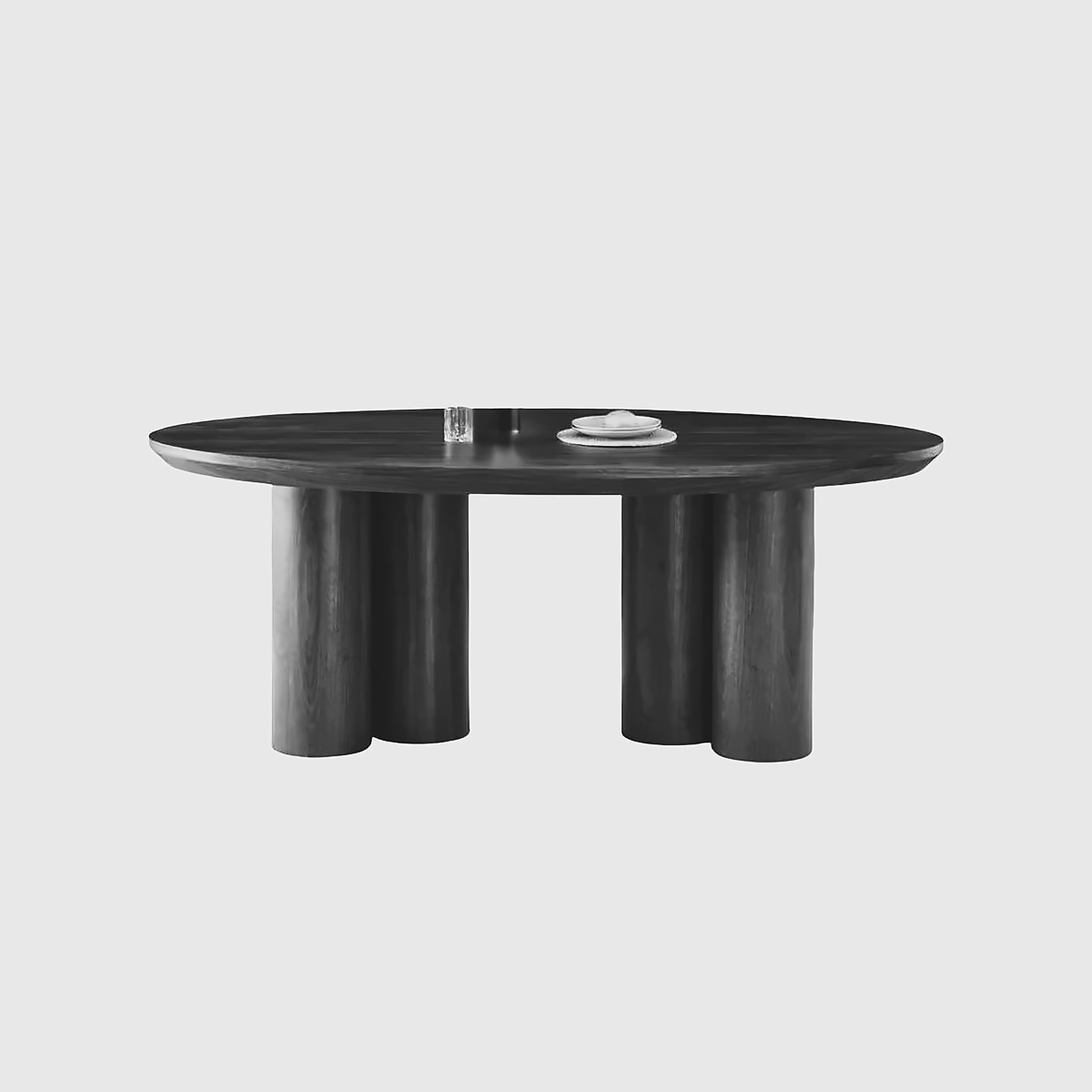 Esstisch Royal oval 200 × 100 cm, Furnier Schwarz – Ansicht 1