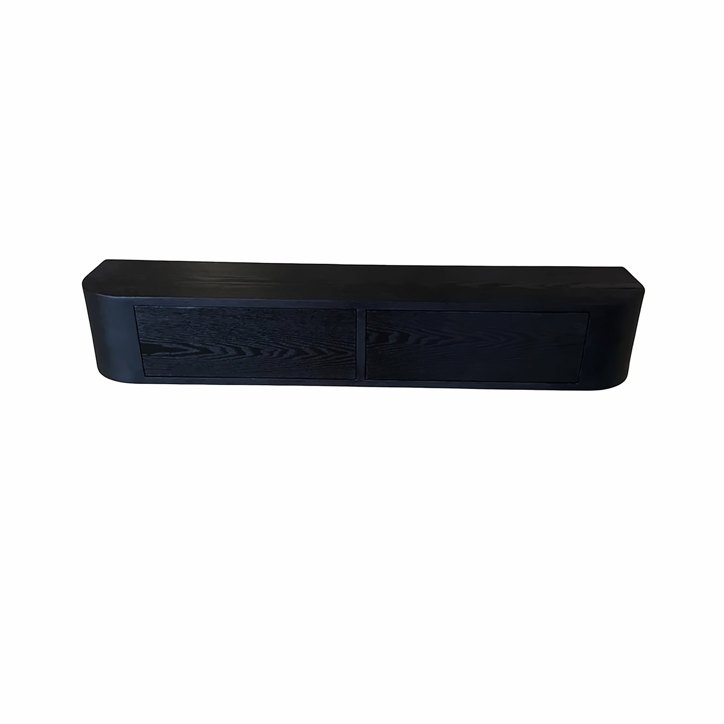 Hängeschrank Lotus 120 × 24 cm, Furnier Schwarz – Ansicht 1
