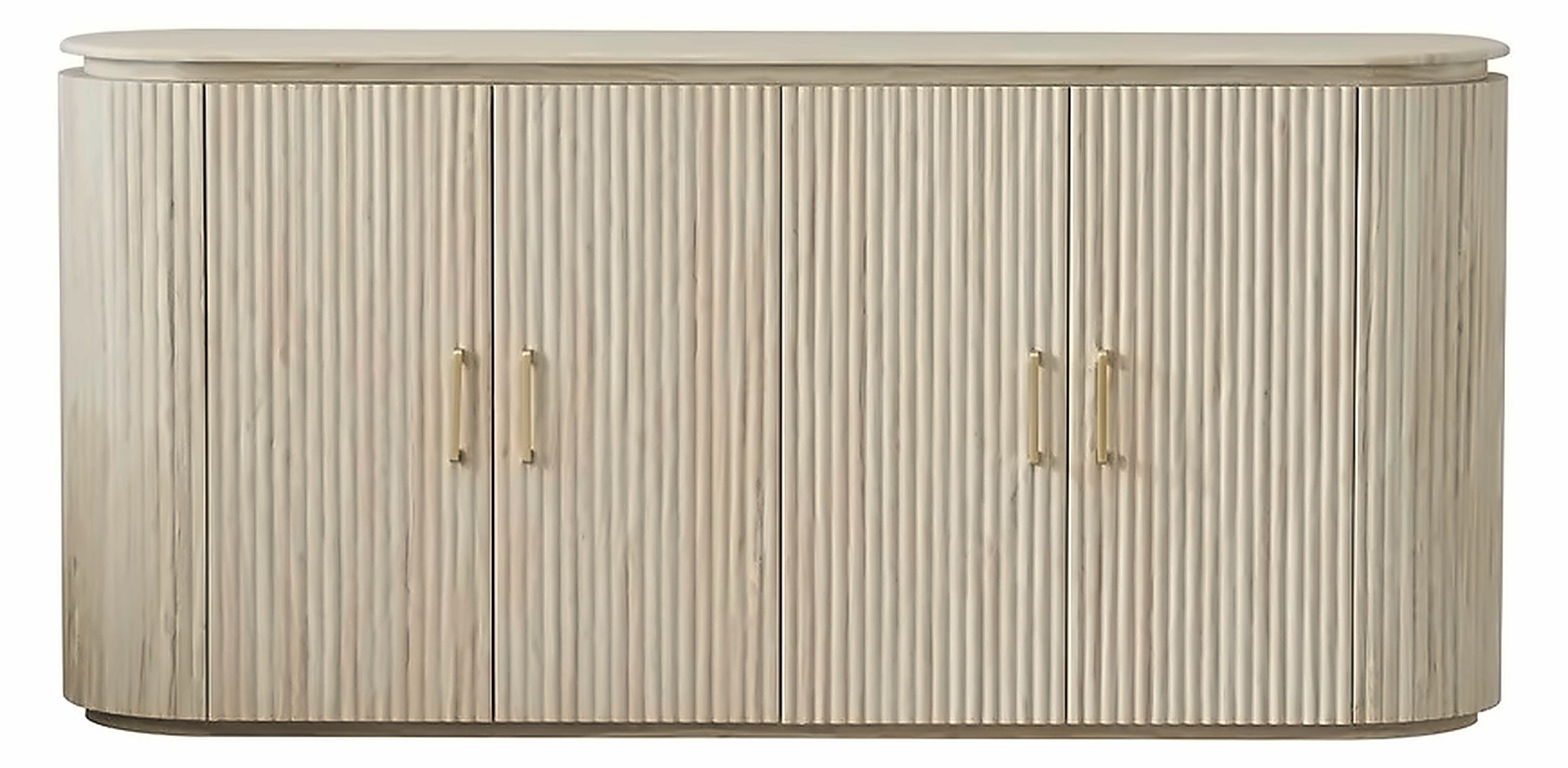 Sideboard Kimberly 180 × 40 cm, Marmor-Optik – Ansicht 1