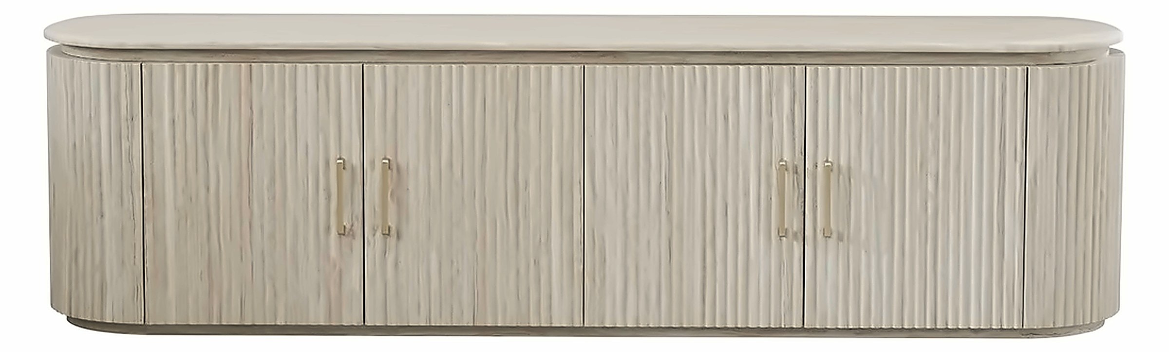 TV-Möbel Kimberly 200 × 40 cm, Marmor-Optik – Ansicht 1