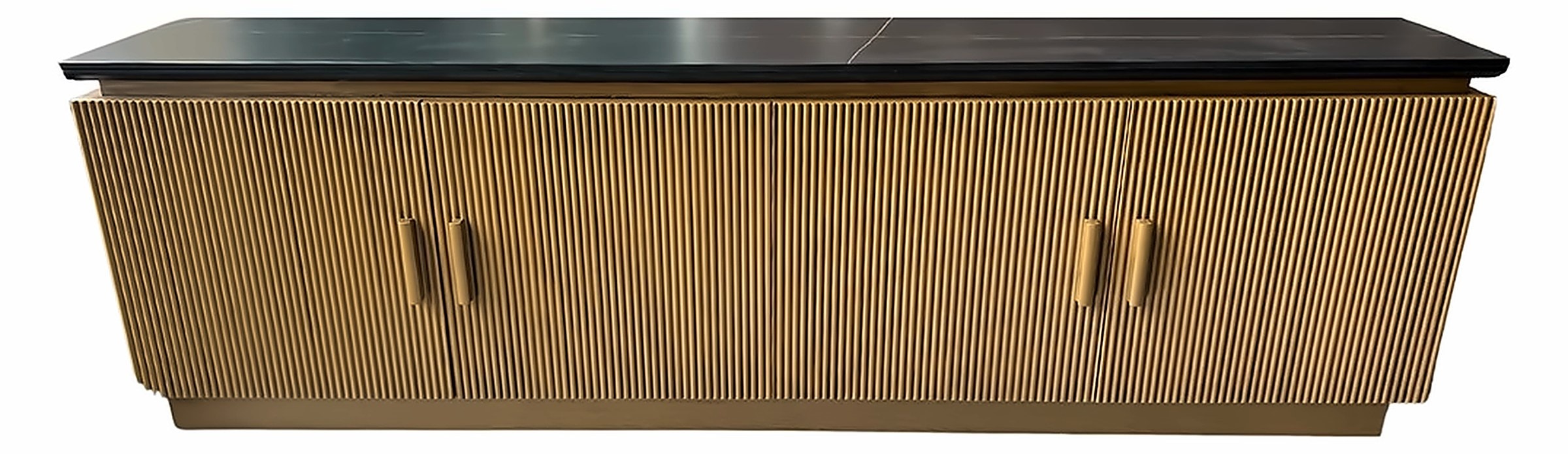 TV-Möbel Loqum 200 × 40 cm, Keramik Schwarz – Ansicht 1