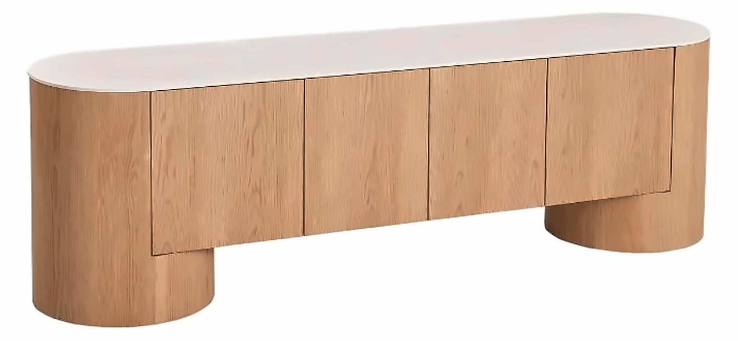 TV-Möbel Nova 180 × 42 cm, Keramik Weiß, Korpus Milchweiß – Ansicht 1