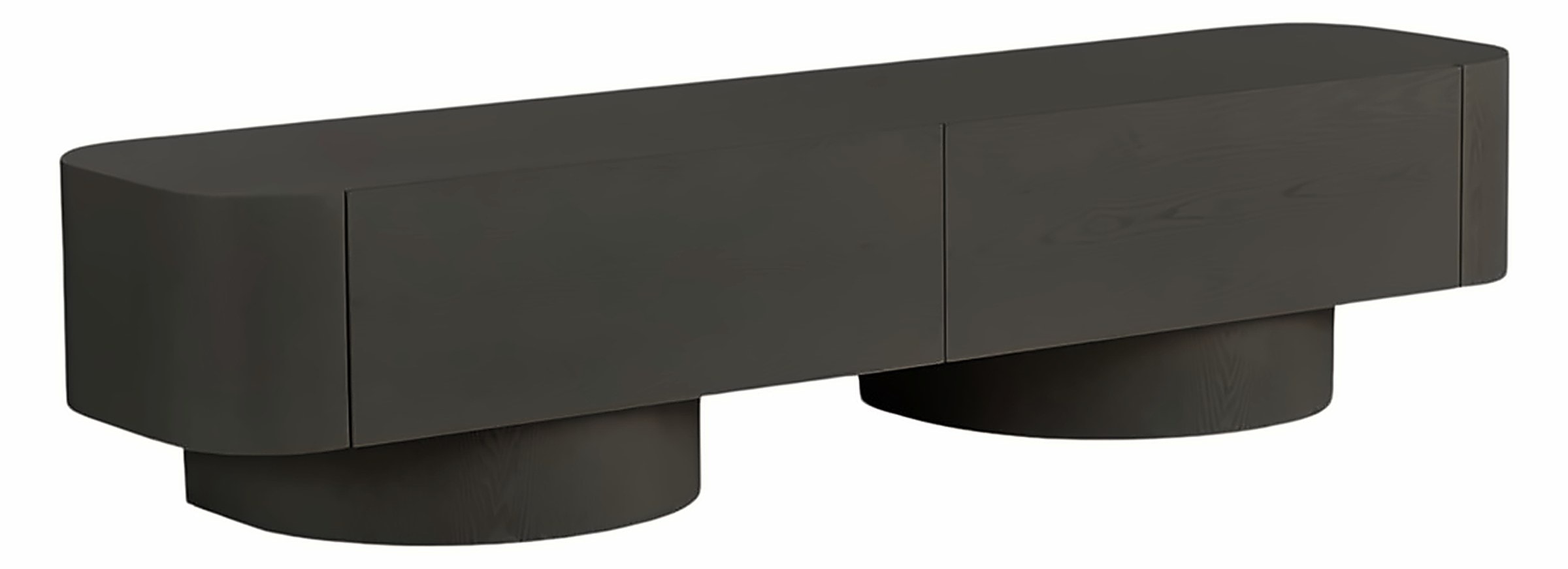 TV-Möbel Royal 200 × 50 cm, Furnier Schwarz – Ansicht 1