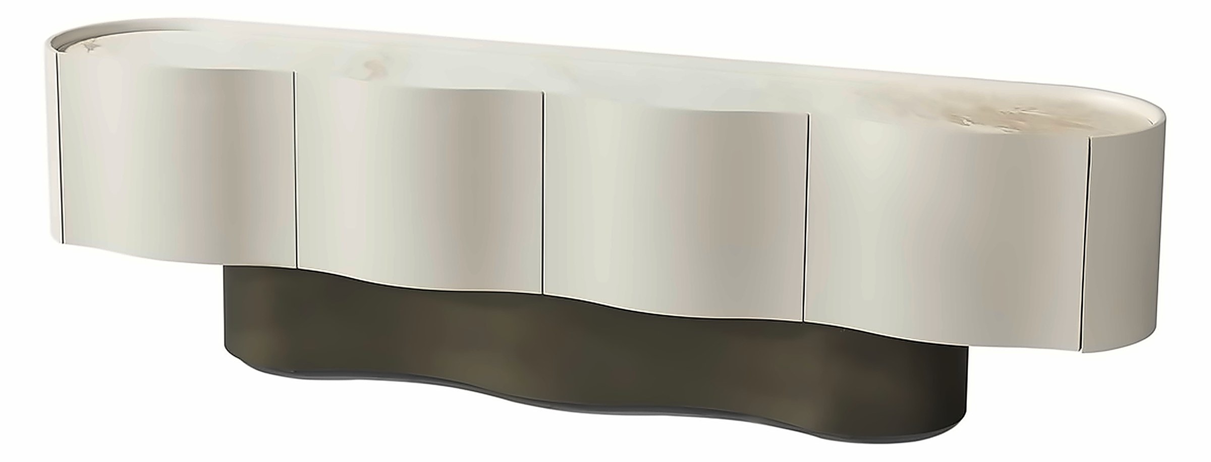 TV-Möbel Valentina 200 × 42 cm, Keramik Karminrot – Ansicht 1