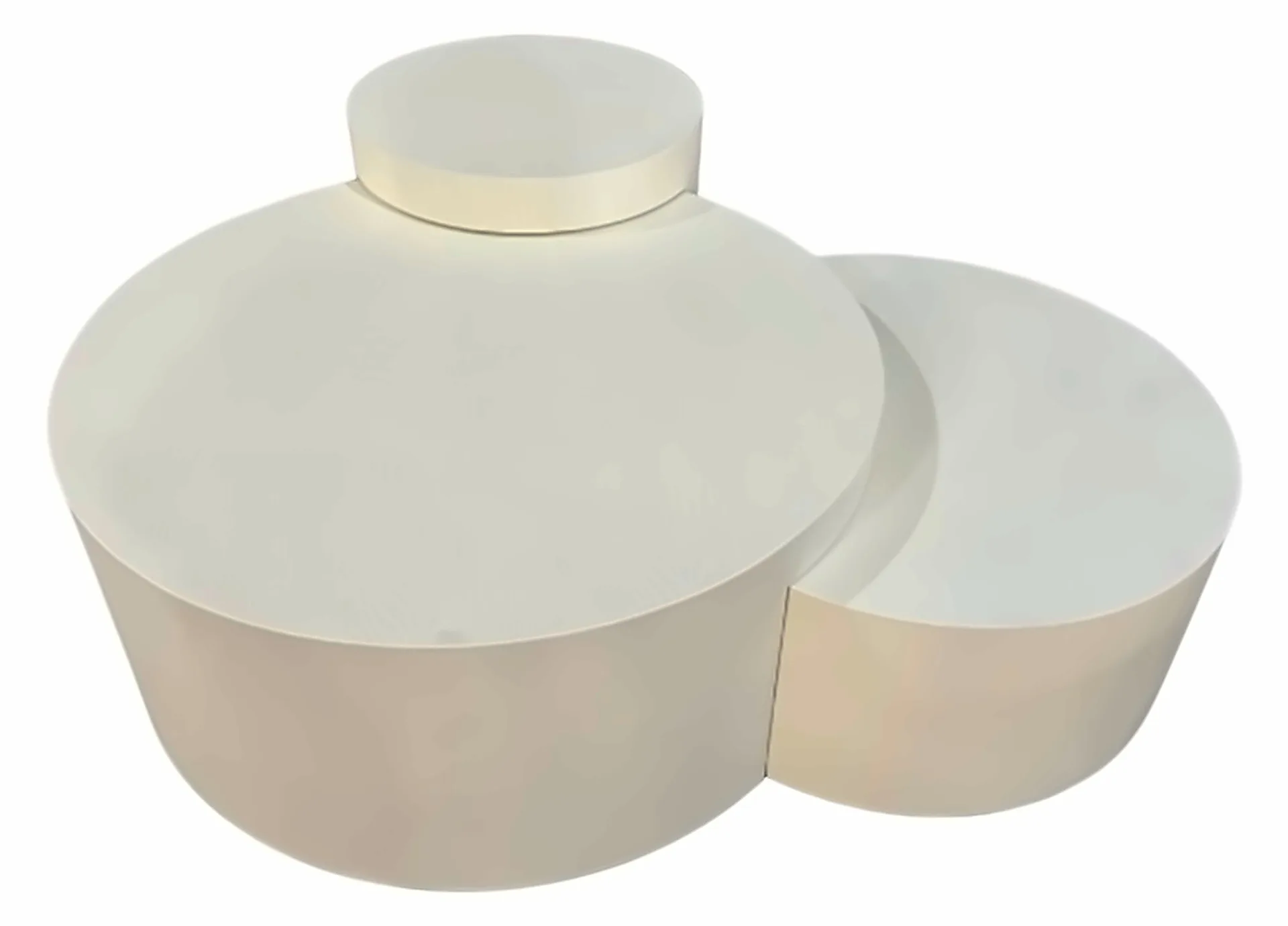 Couchtisch-Set Clover, 3 Tische, Furnier Creme – Ansicht 1