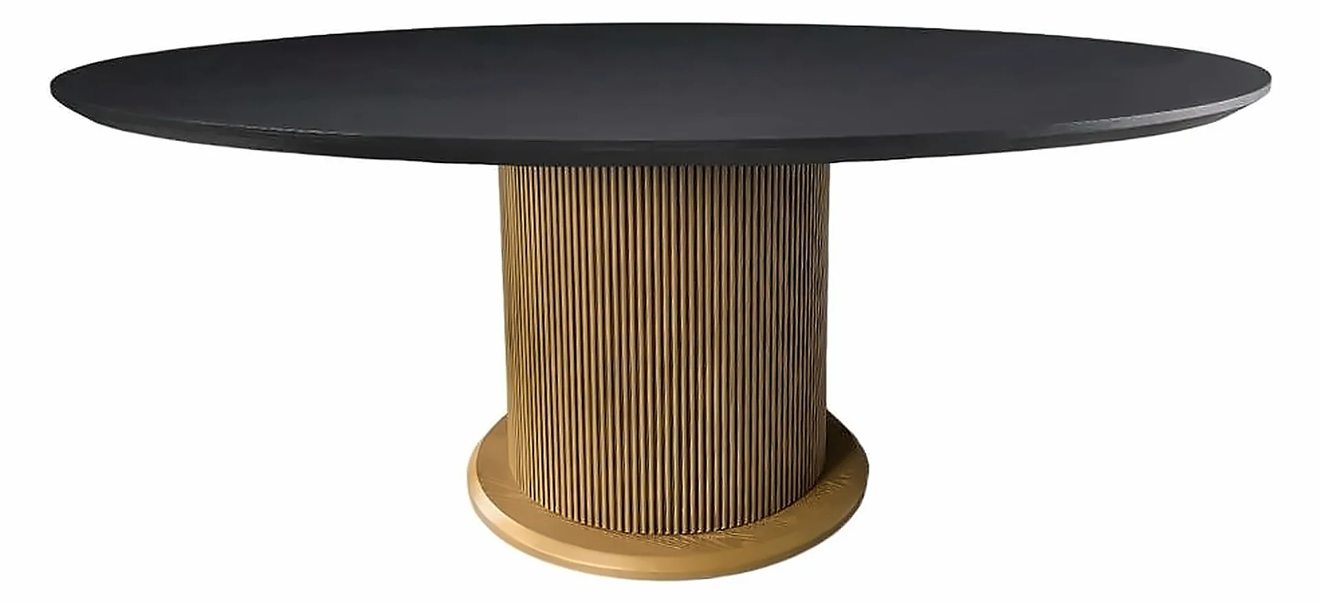 Esstisch Loqum oval 180 × 110 cm, Furnier Schwarz – Ansicht 1