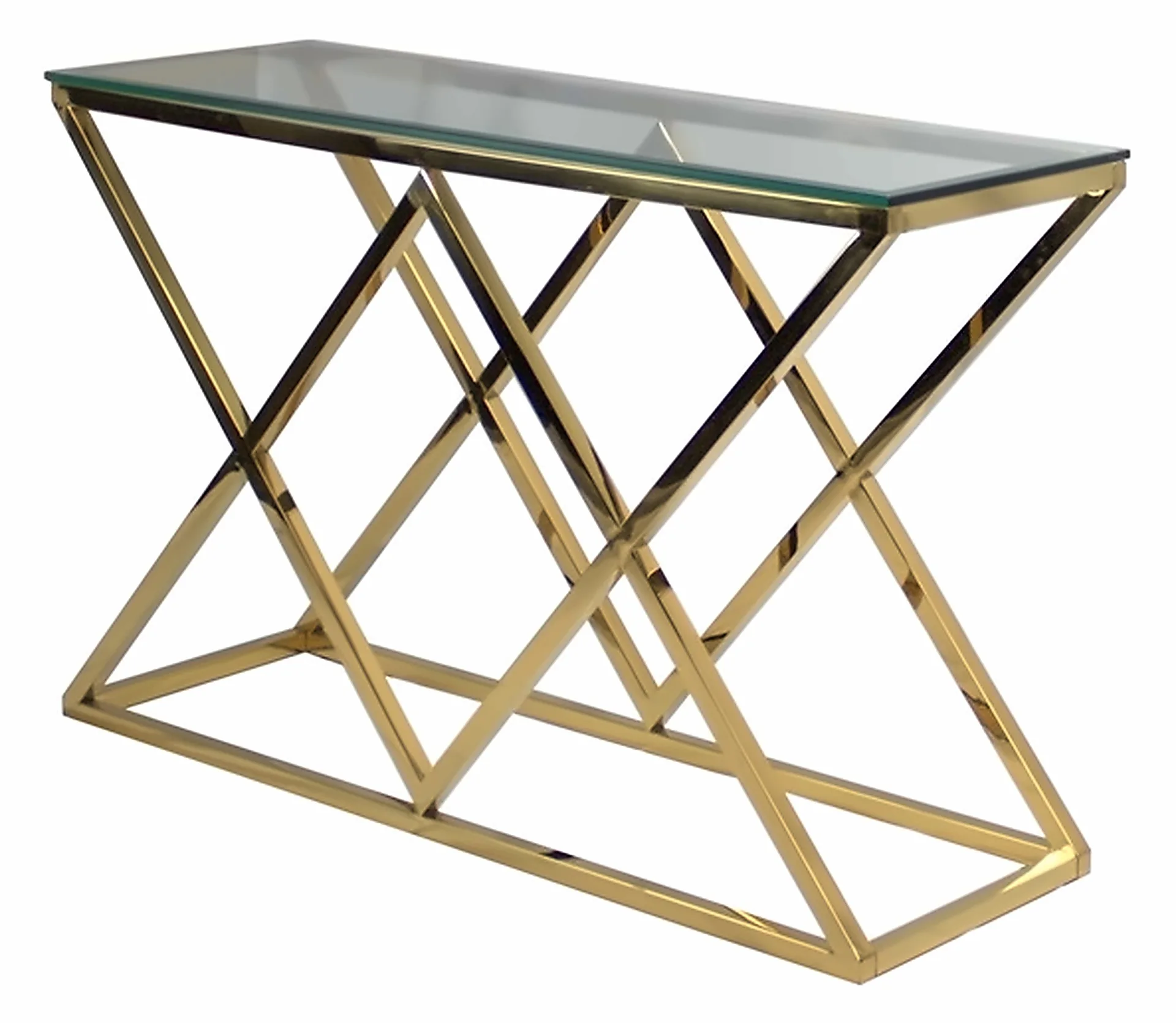 Konsole Idol 120 × 40 cm, Gestell Gold – Ansicht 1