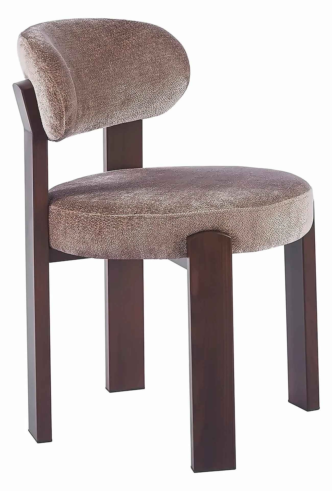 Stuhl Moly, Braun, Beine Walnuss – Ansicht 1